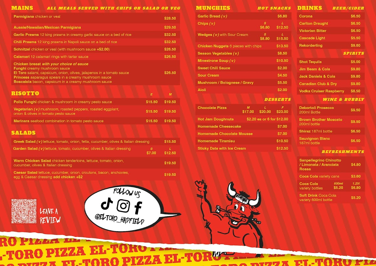 Menu El Toro Pizza Hadfield-2