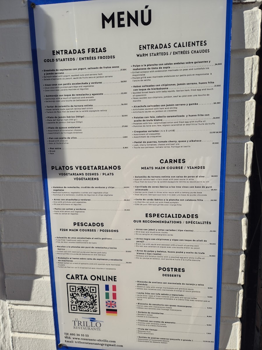 Menu El Trillo Restaurante Granada-1