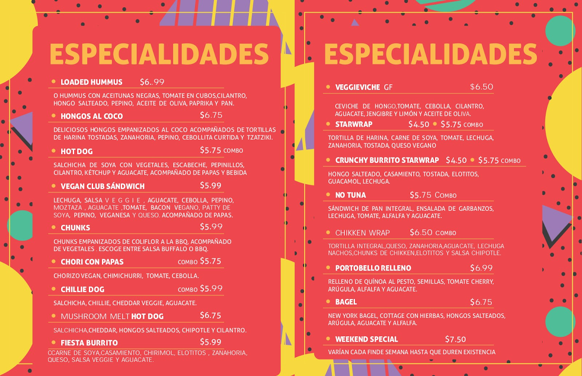Menu El Veggie Sv •-1