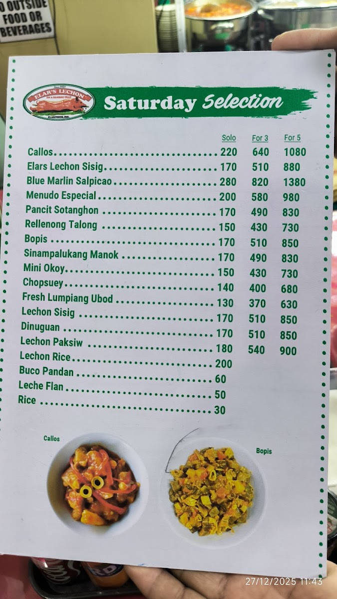 Menu Elar's Lechon The Original-1