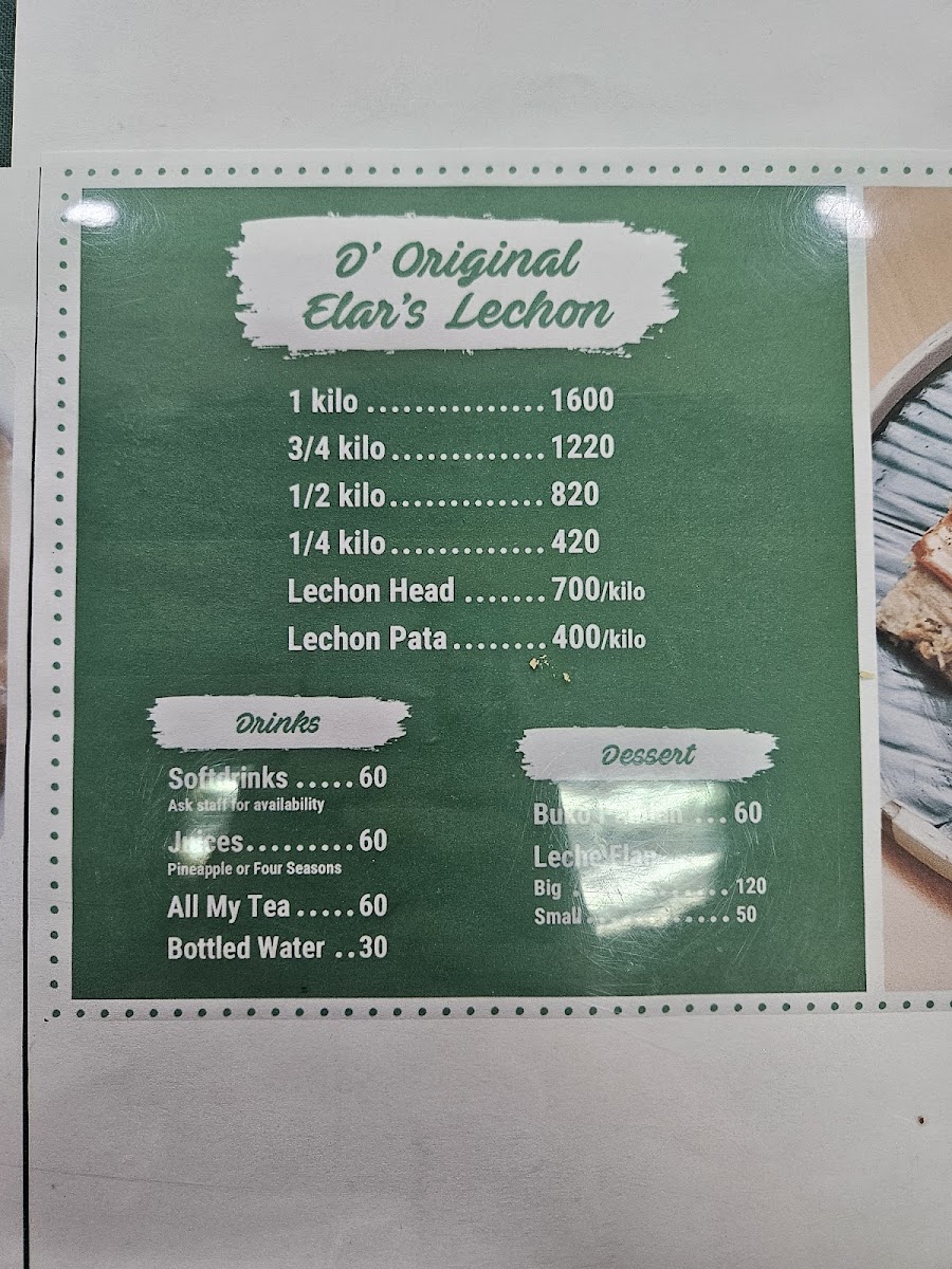 Menu Elar's Lechon The Original-4