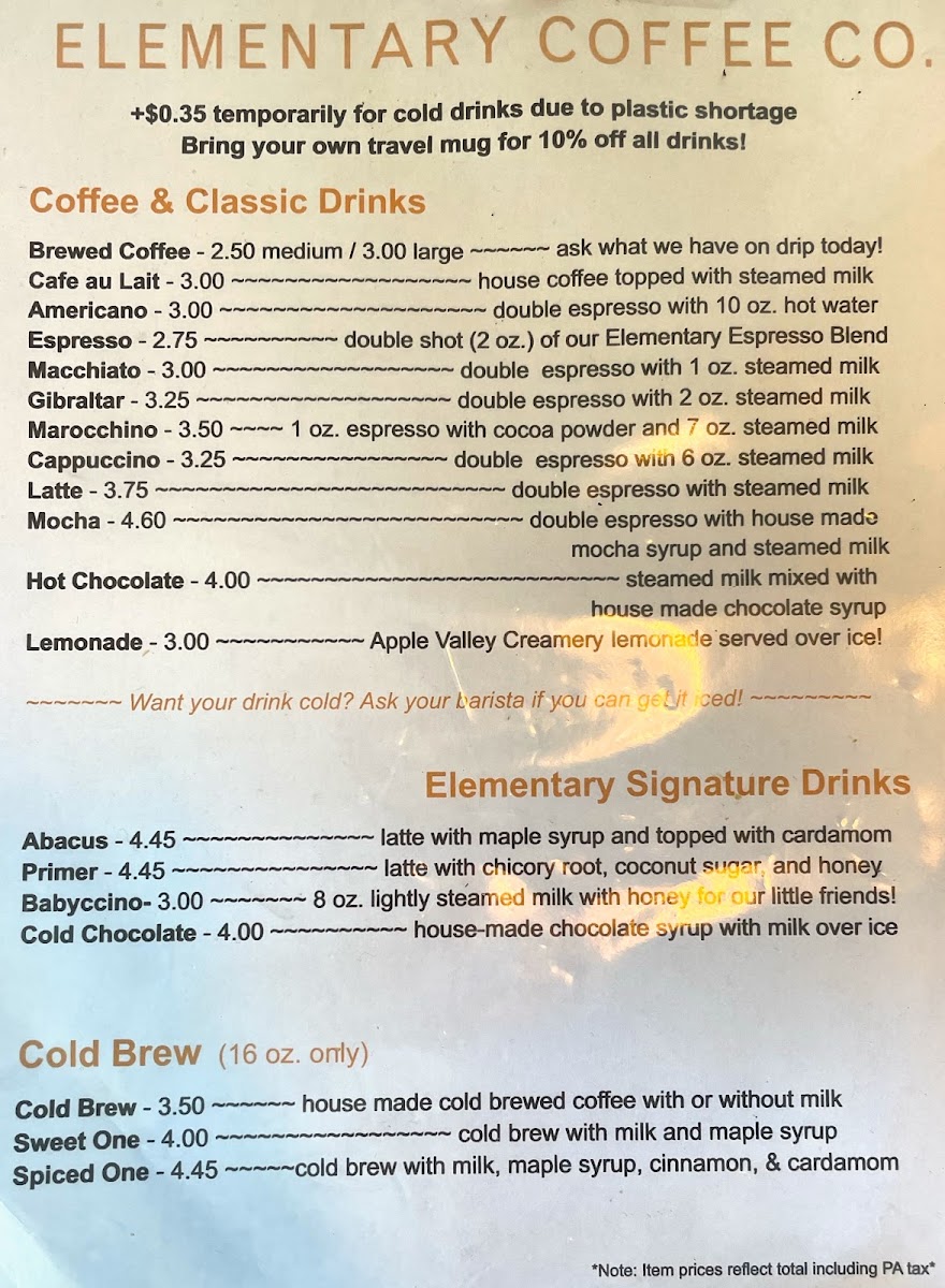 Menu Elementary Coffee Co.-2