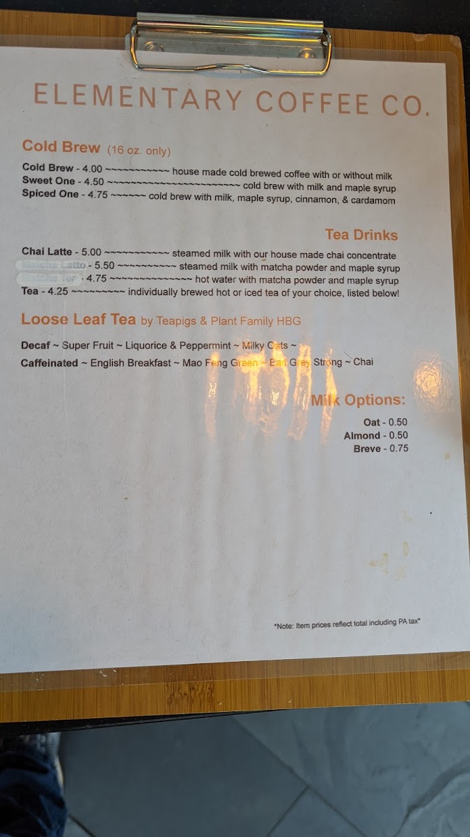 Menu Elementary Coffee Co.-4