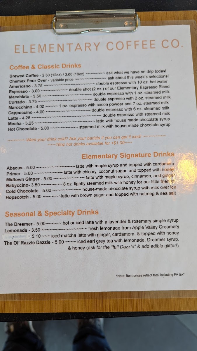 Menu Elementary Coffee Co.-5