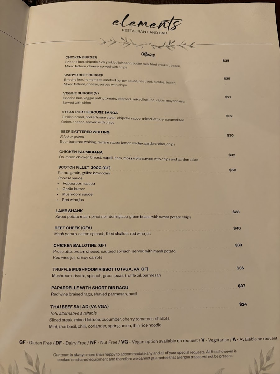 Menu Elements Bar & Dining-1
