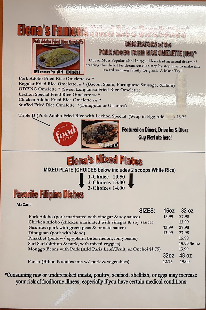 Menu Elena's Restaurant-1