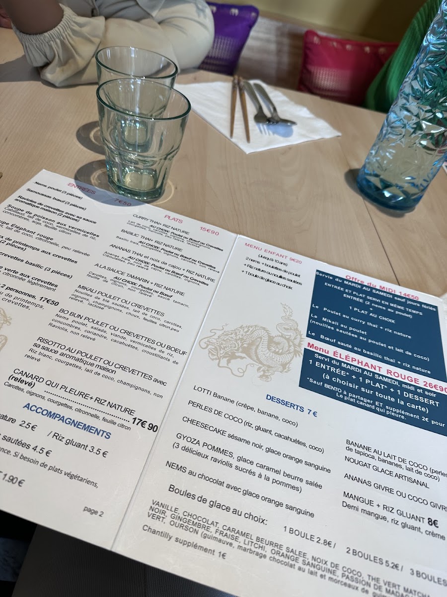 Menu Éléphant Rouge-1