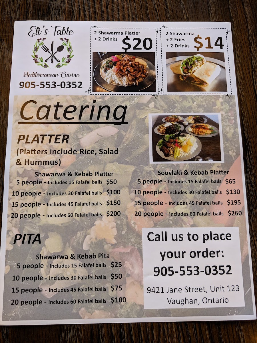 Menu Eli’S Table-7