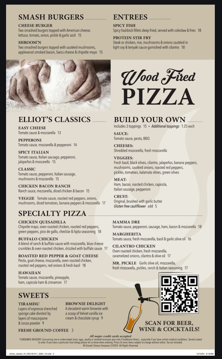 Menu Elliot's Wood Fired Kitchen & Tap-2