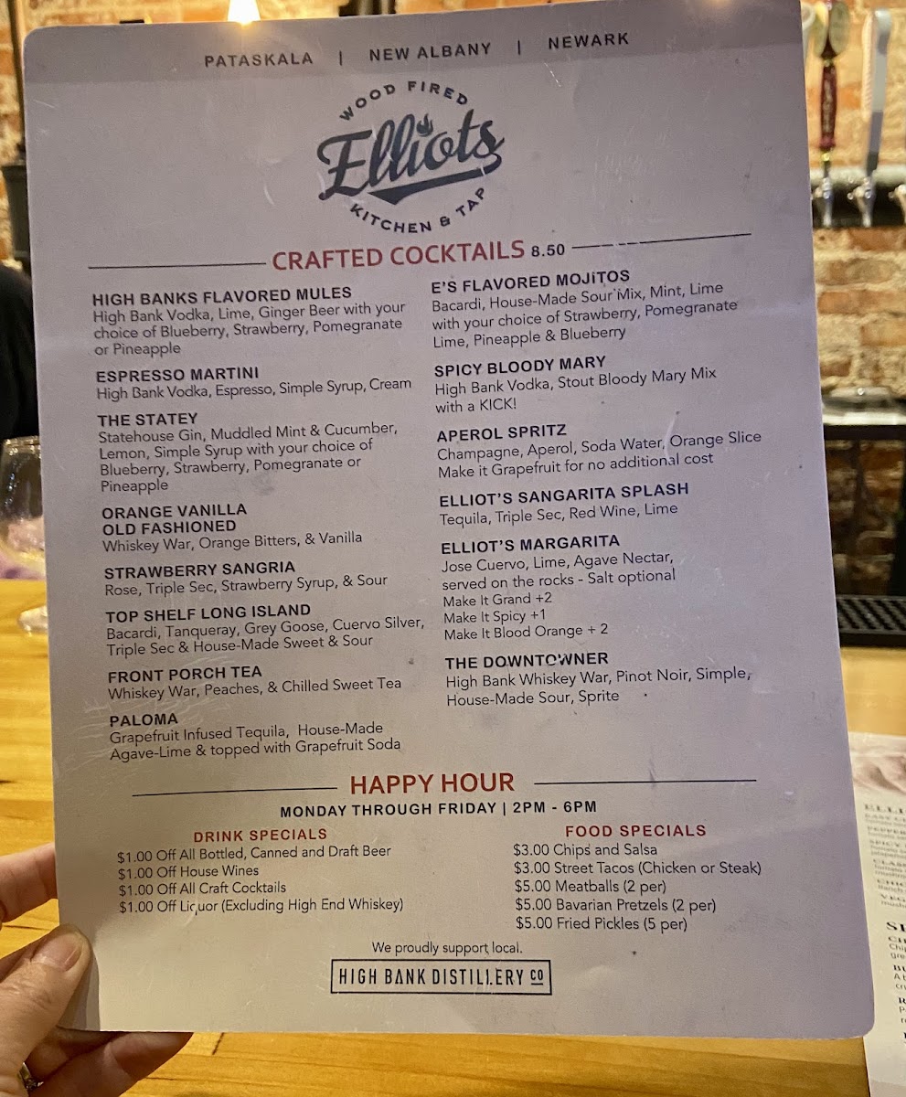 Menu Elliot's Wood Fired Kitchen & Tap-6