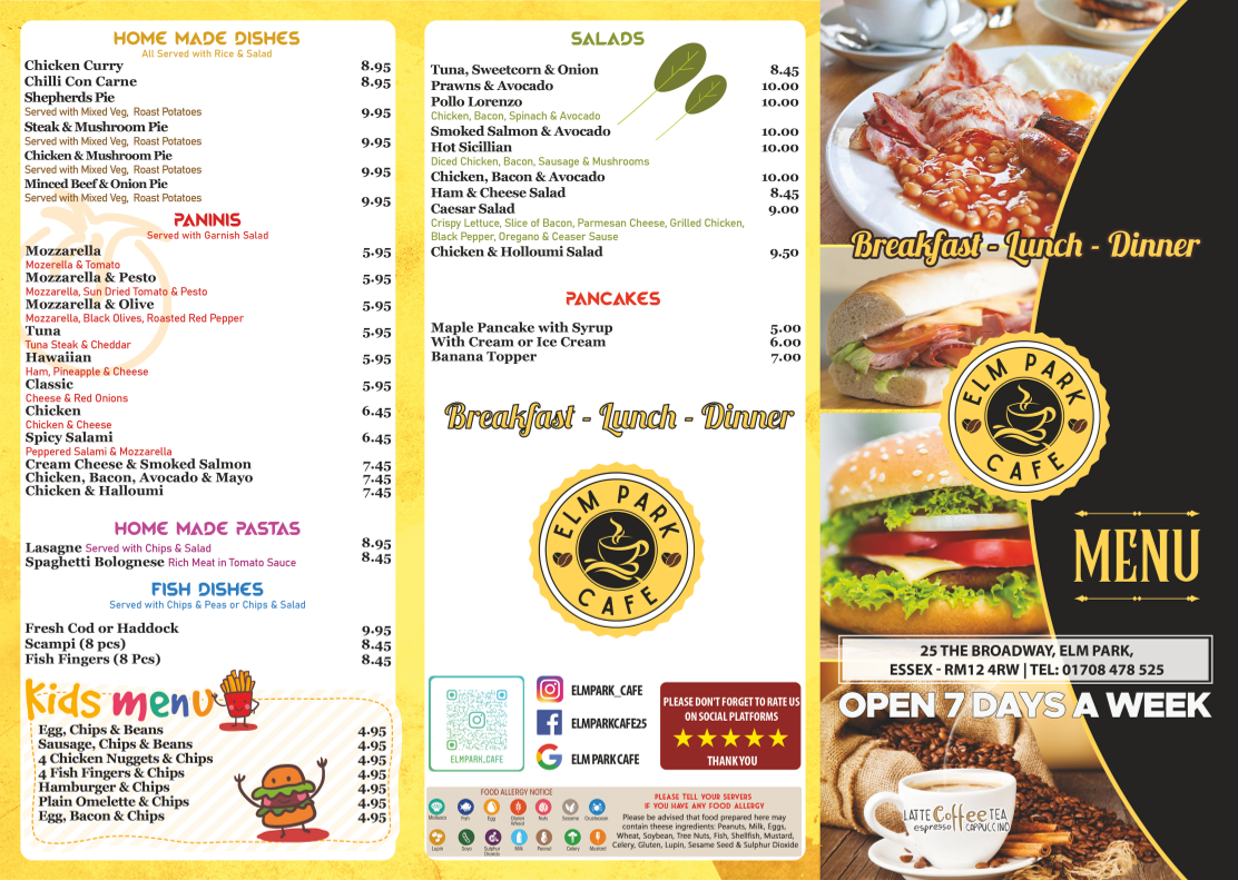 Menu Elm Park Cafe-1