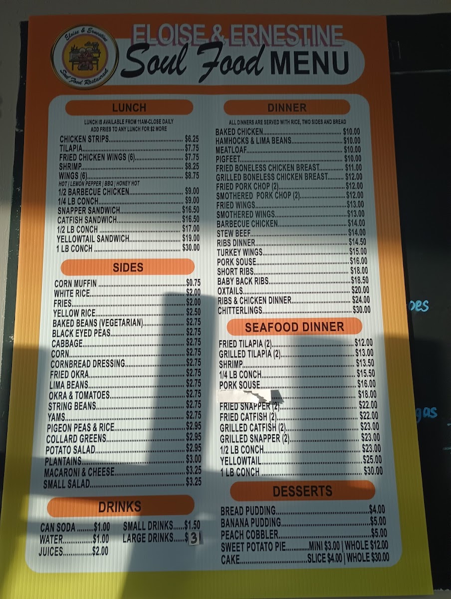 Menu Eloise & Earnestine Soul Food-3