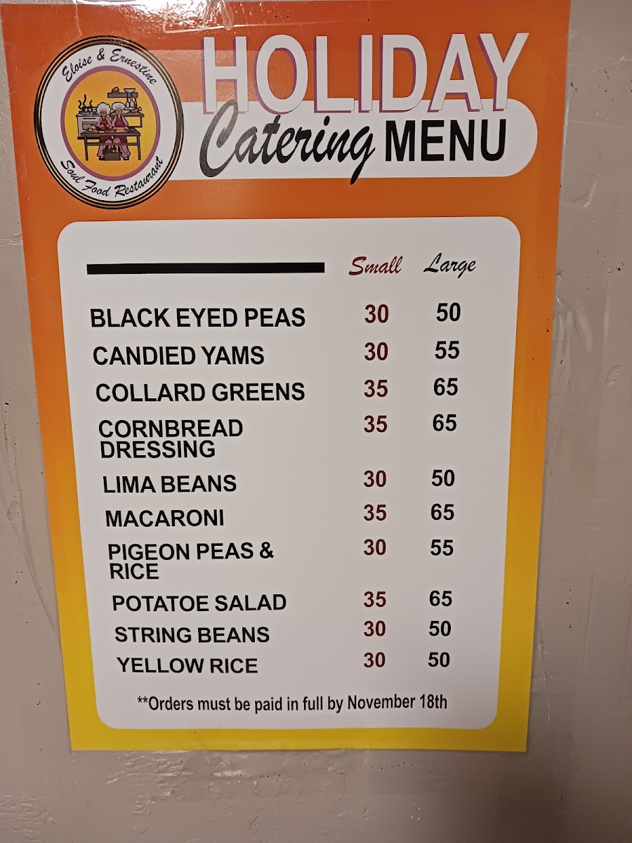 Menu Eloise & Earnestine Soul Food-8