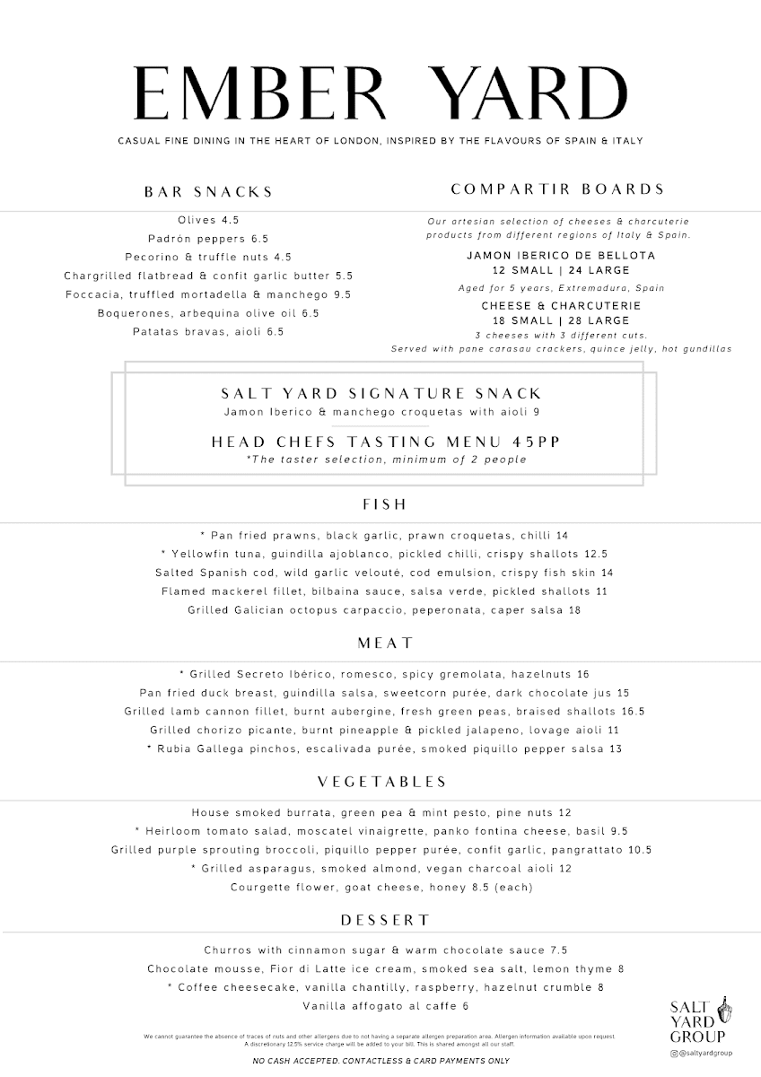 Menu Ember Yard - Tapas & Cocktail Bar-1