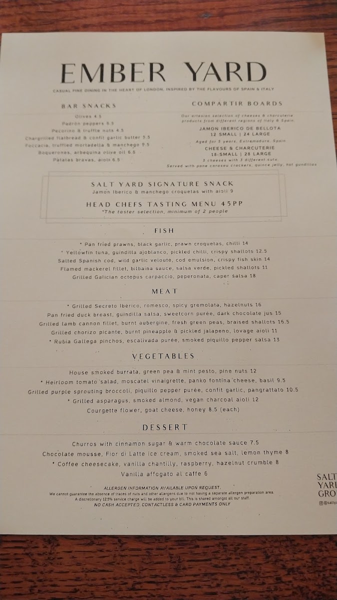 Menu Ember Yard - Tapas & Cocktail Bar-8