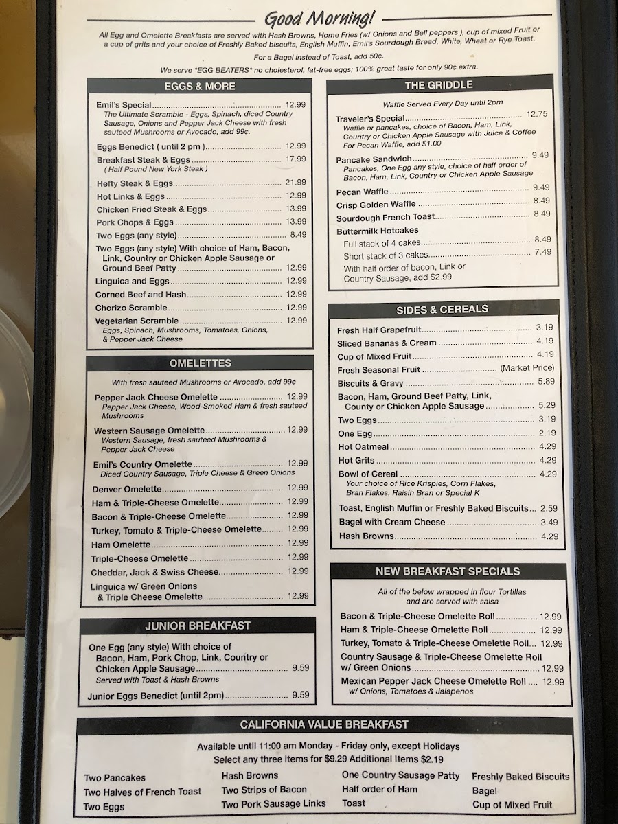 Menu Emil Villa's California Bbq-5