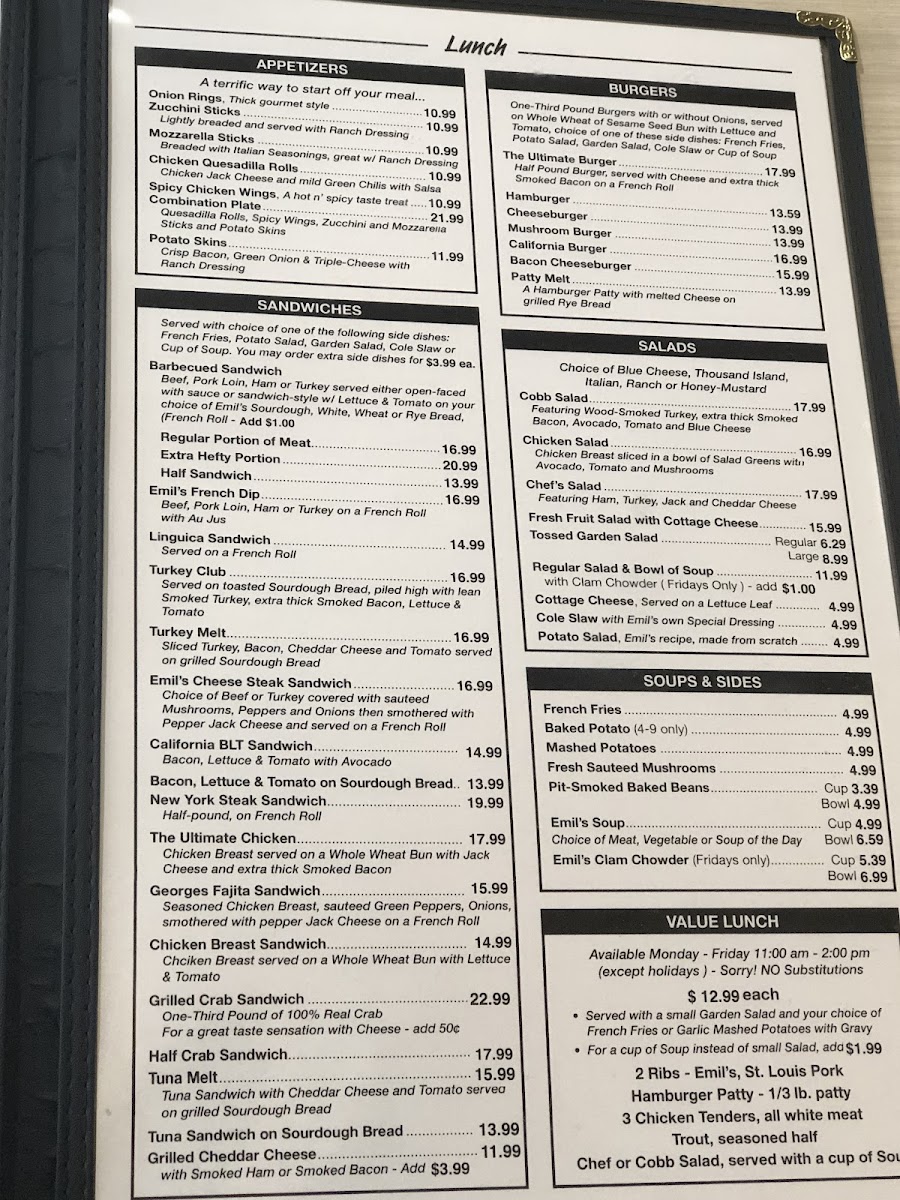 Menu Emil Villa's California Bbq-6