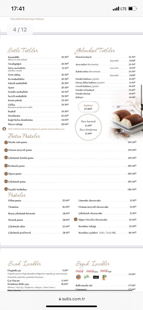 Menu Emirgan Sütiş-10