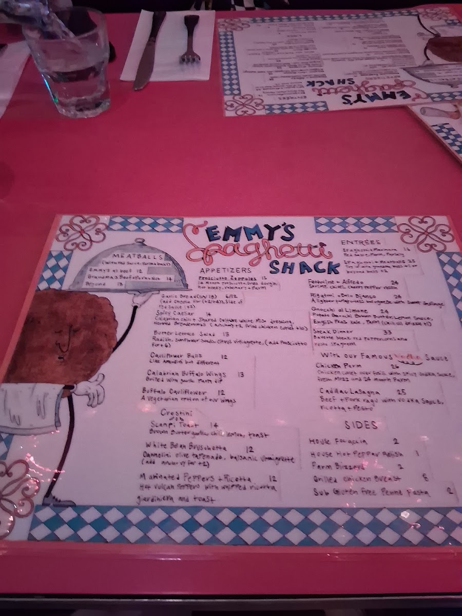 Menu Emmy's Spaghetti Shack-8