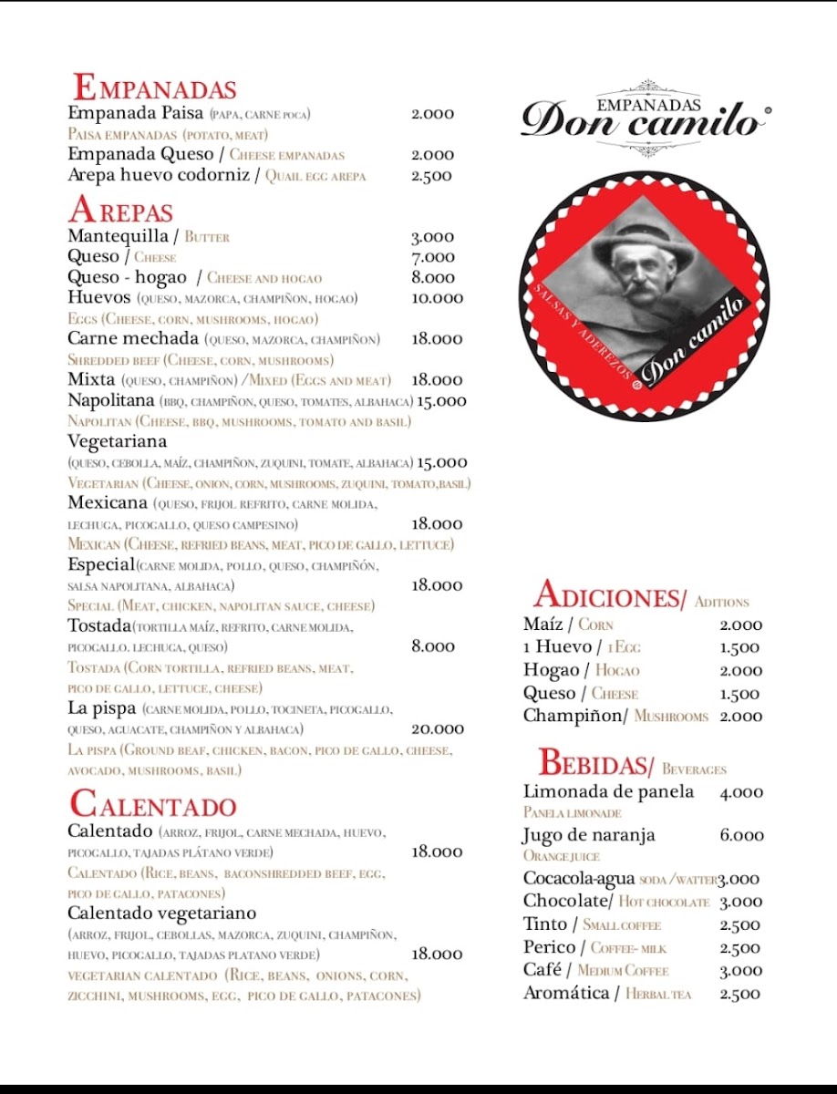 Menu Empanadas Y Ají Don Camilo-2