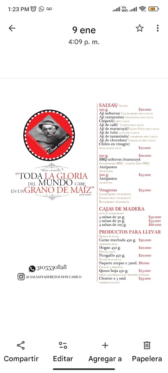 Menu Empanadas Y Ají Don Camilo-3