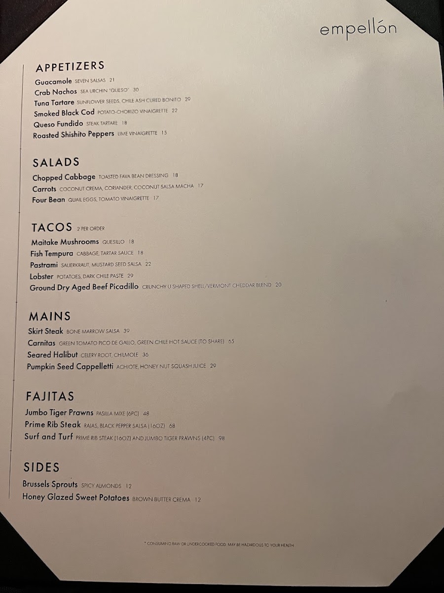 Menu Empellon-4