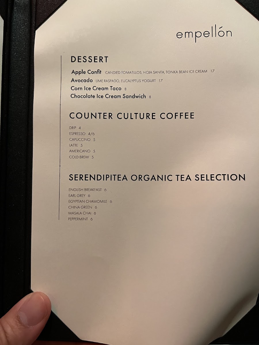 Menu Empellon-9