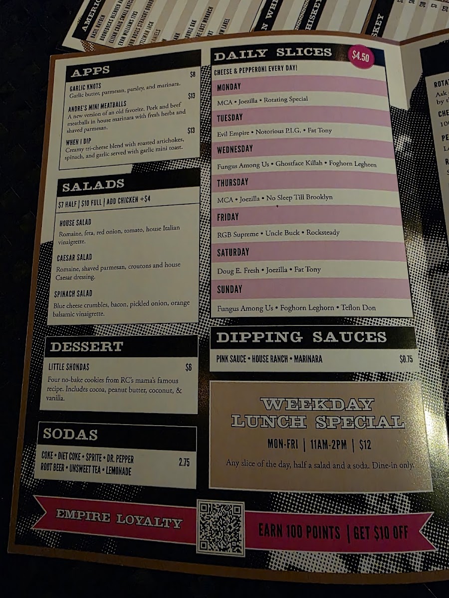Menu Empire Slice House - Plaza-5