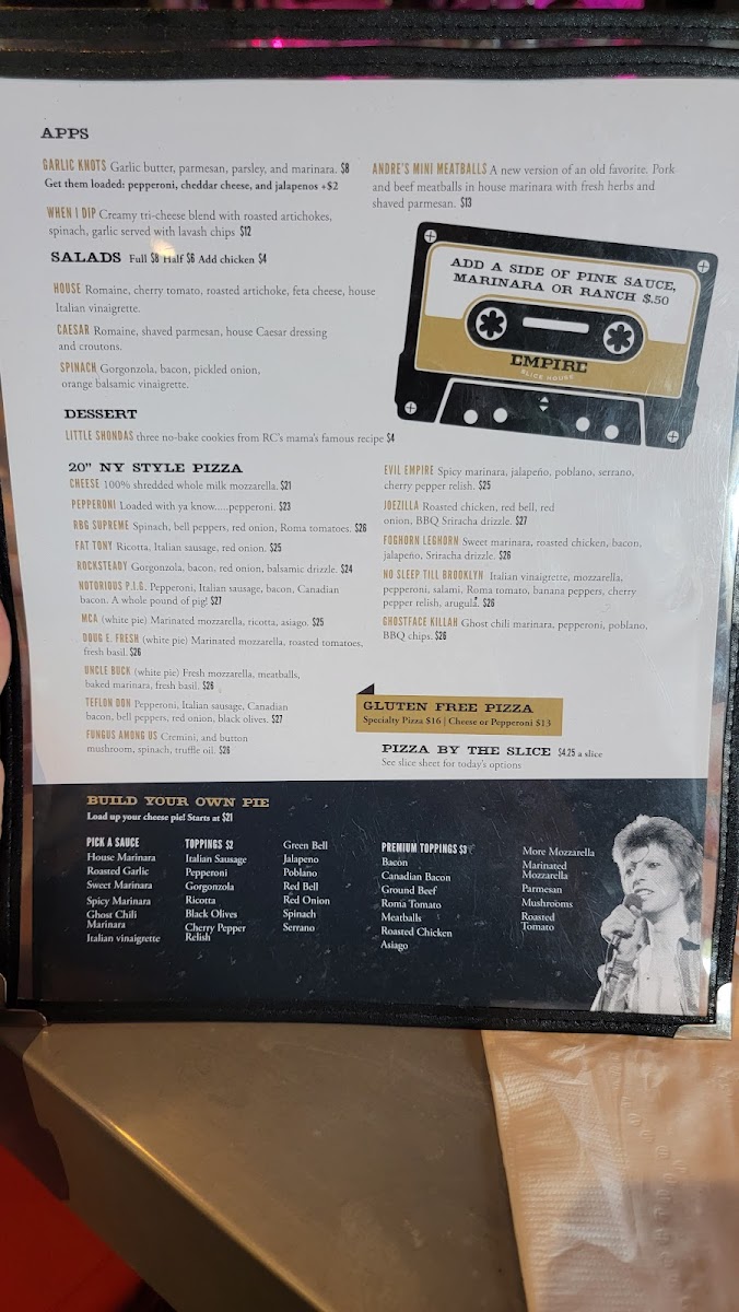 Menu Empire Slice House - Plaza-8