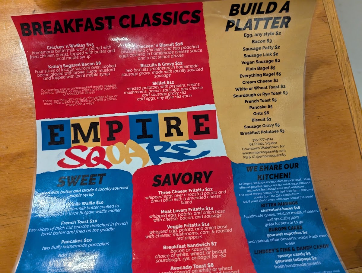 Menu Empire Square-10