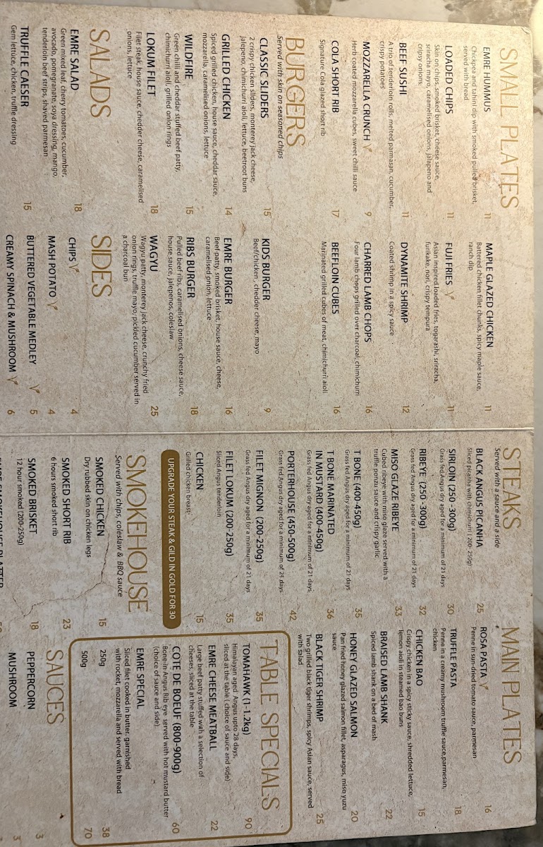 Menu Emre Smokehouse & Grill-4