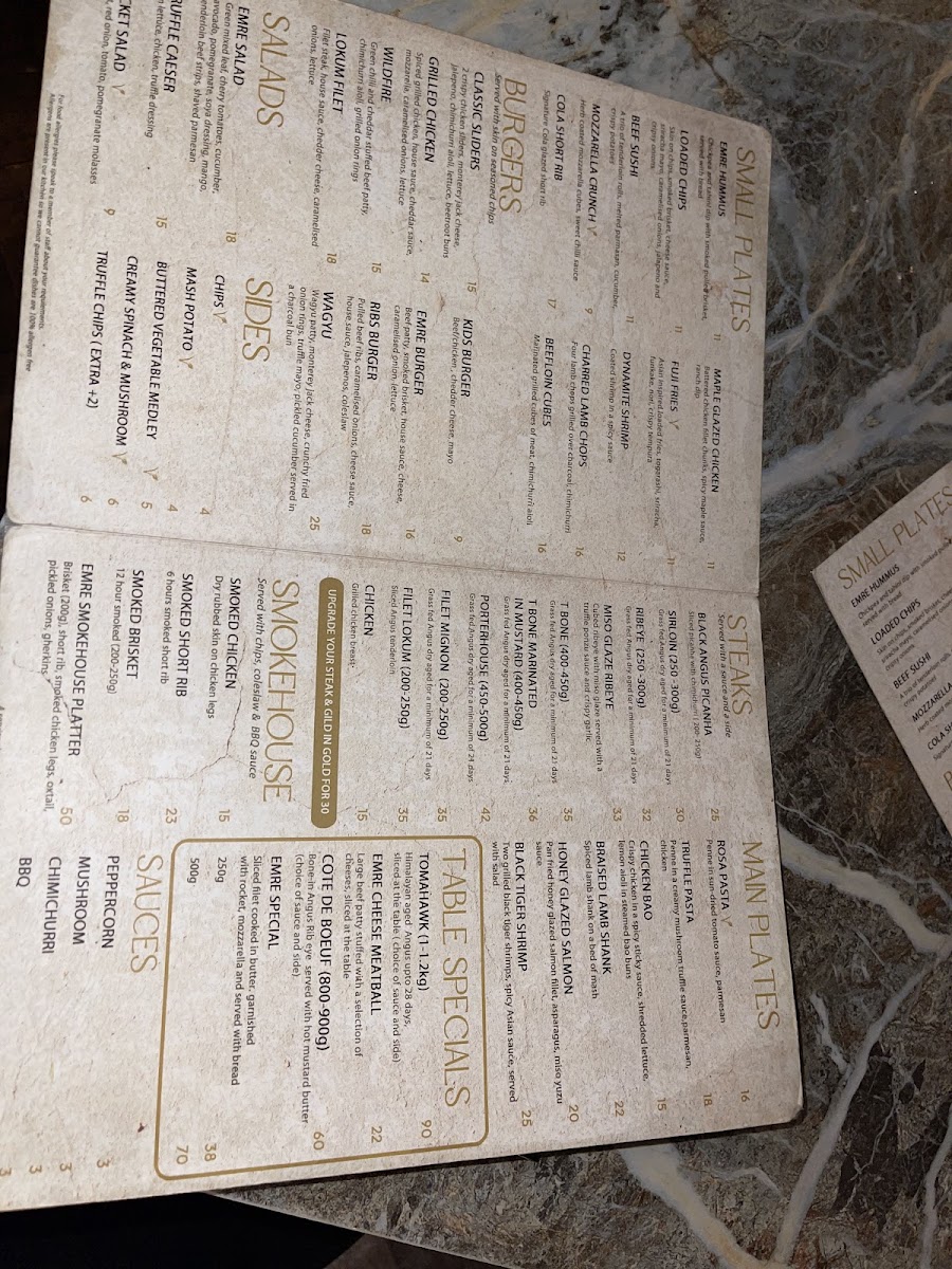 Menu Emre Smokehouse & Grill-5