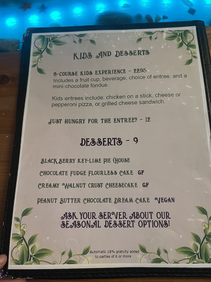 Menu Enchanted Forest Dining Experience-7