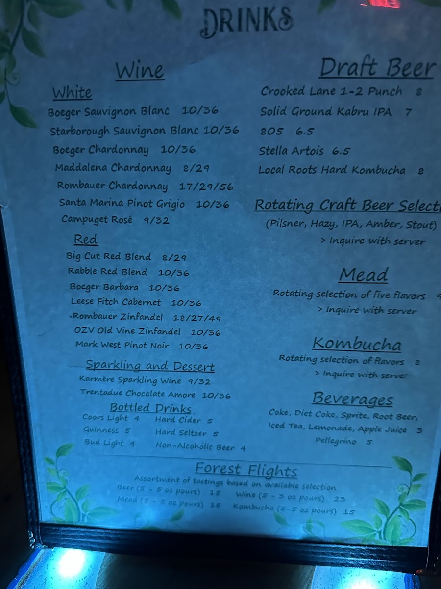 Menu Enchanted Forest Dining Experience-9