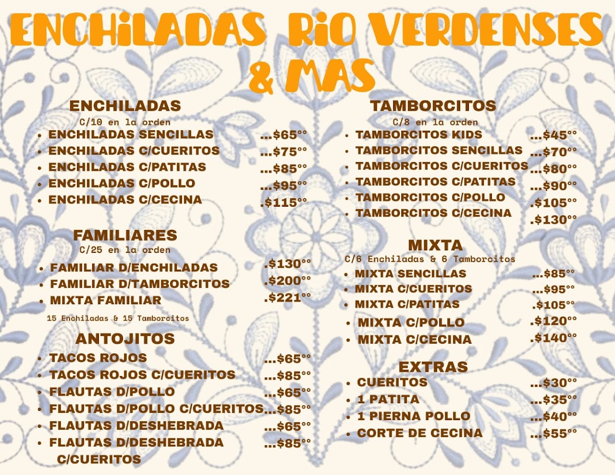 Menu Enchiladas Rioverdenses & Mas-1