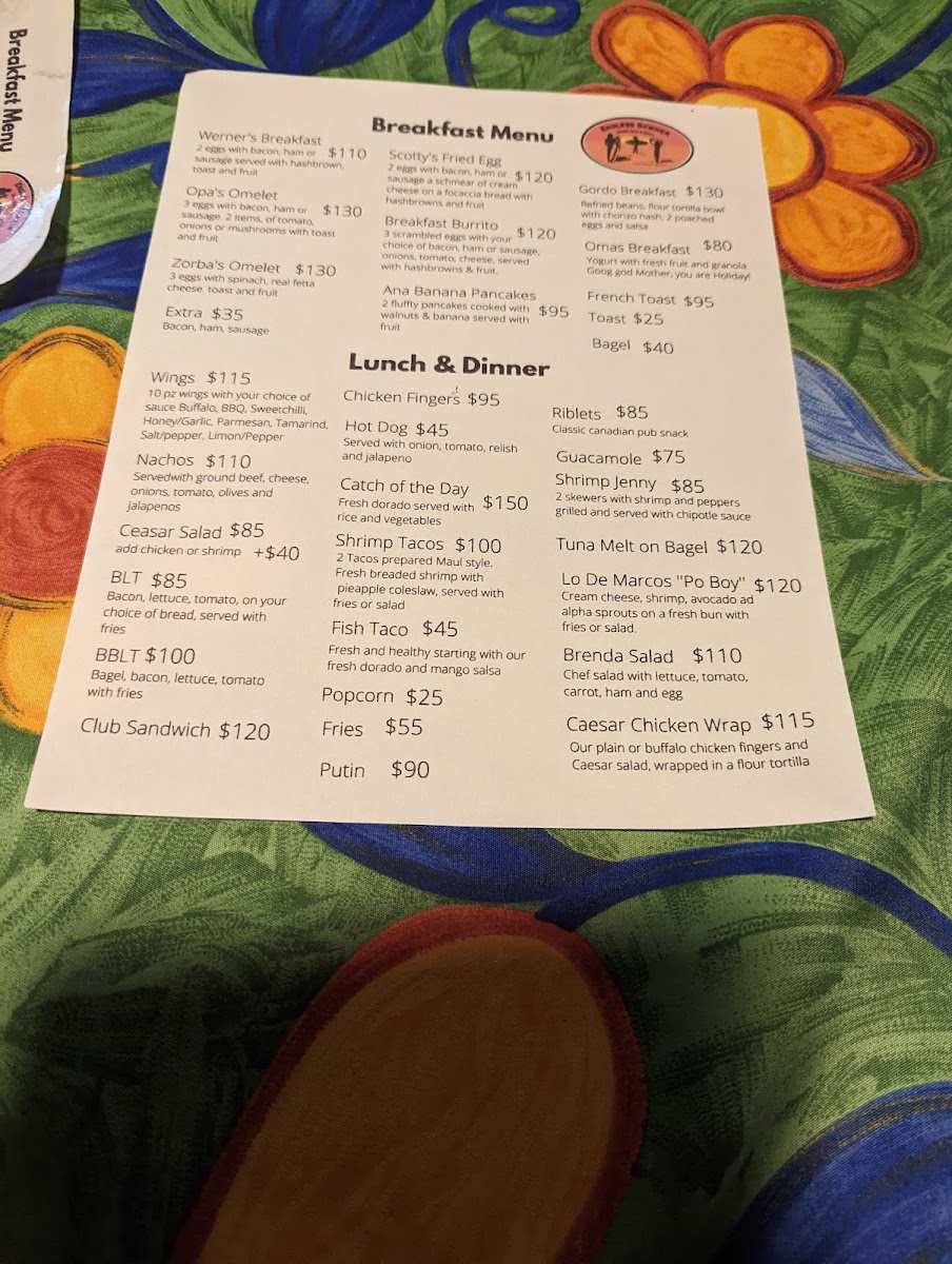 Menu Endless Summer Sports Bar And Grill-2