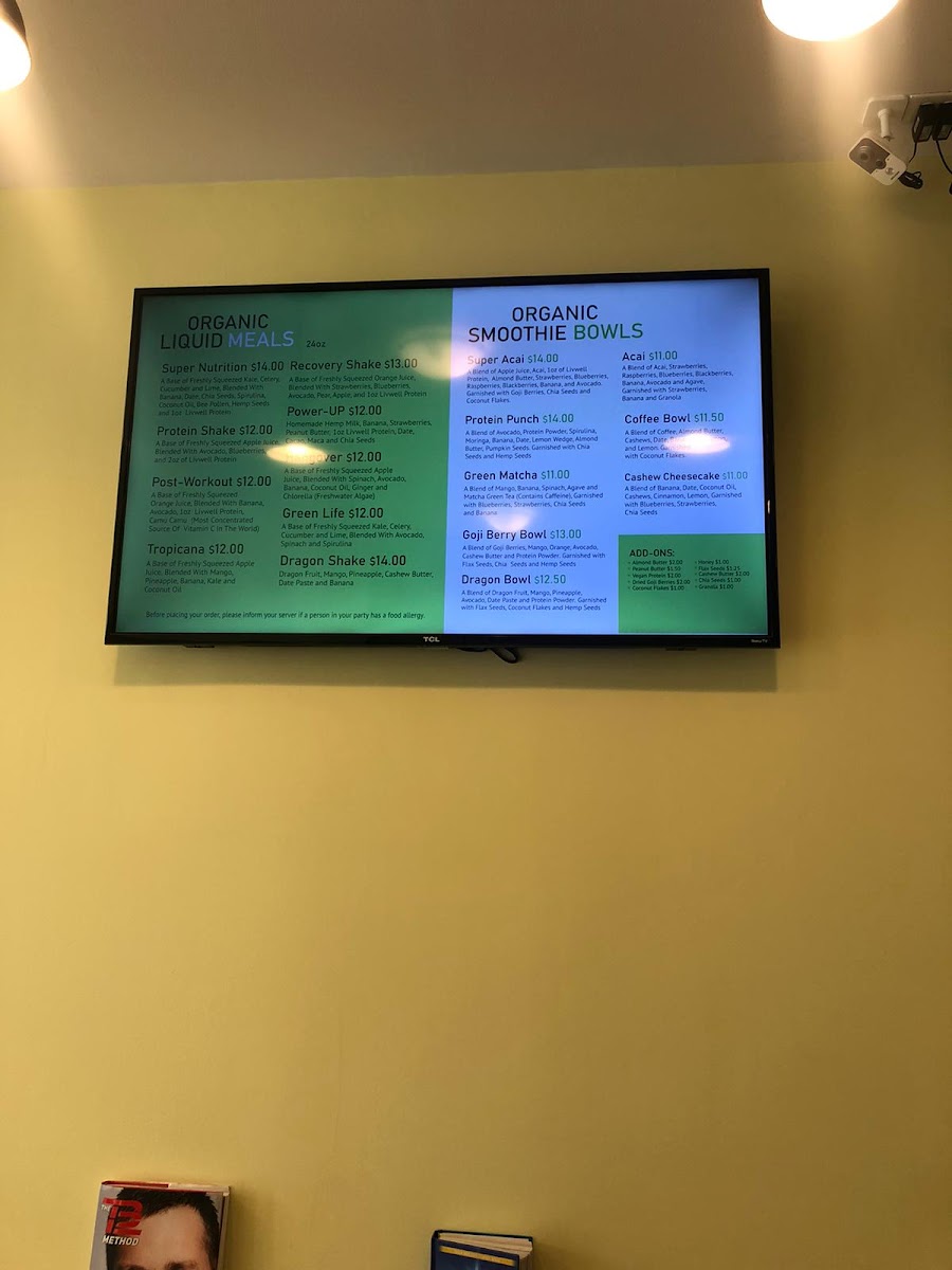 Menu Energize-10