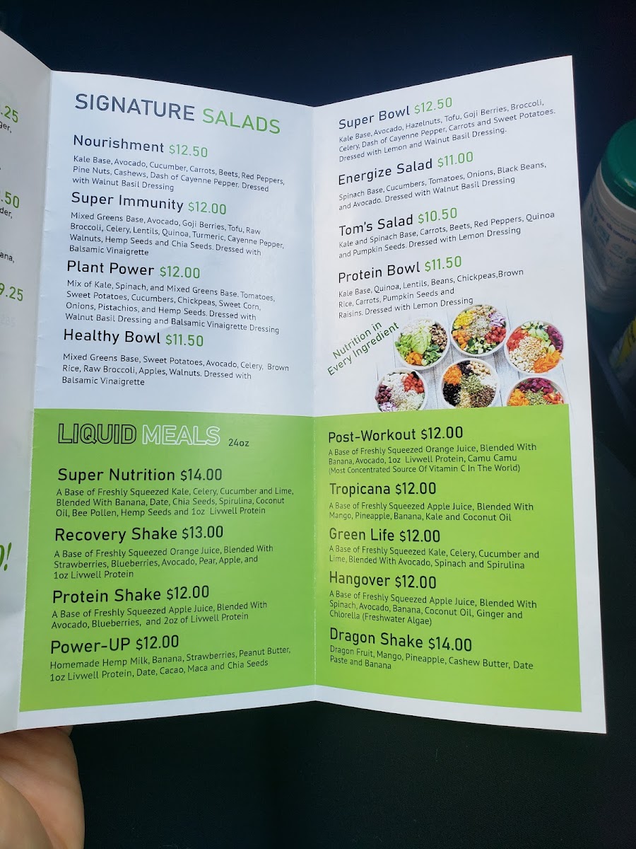 Menu Energize-4