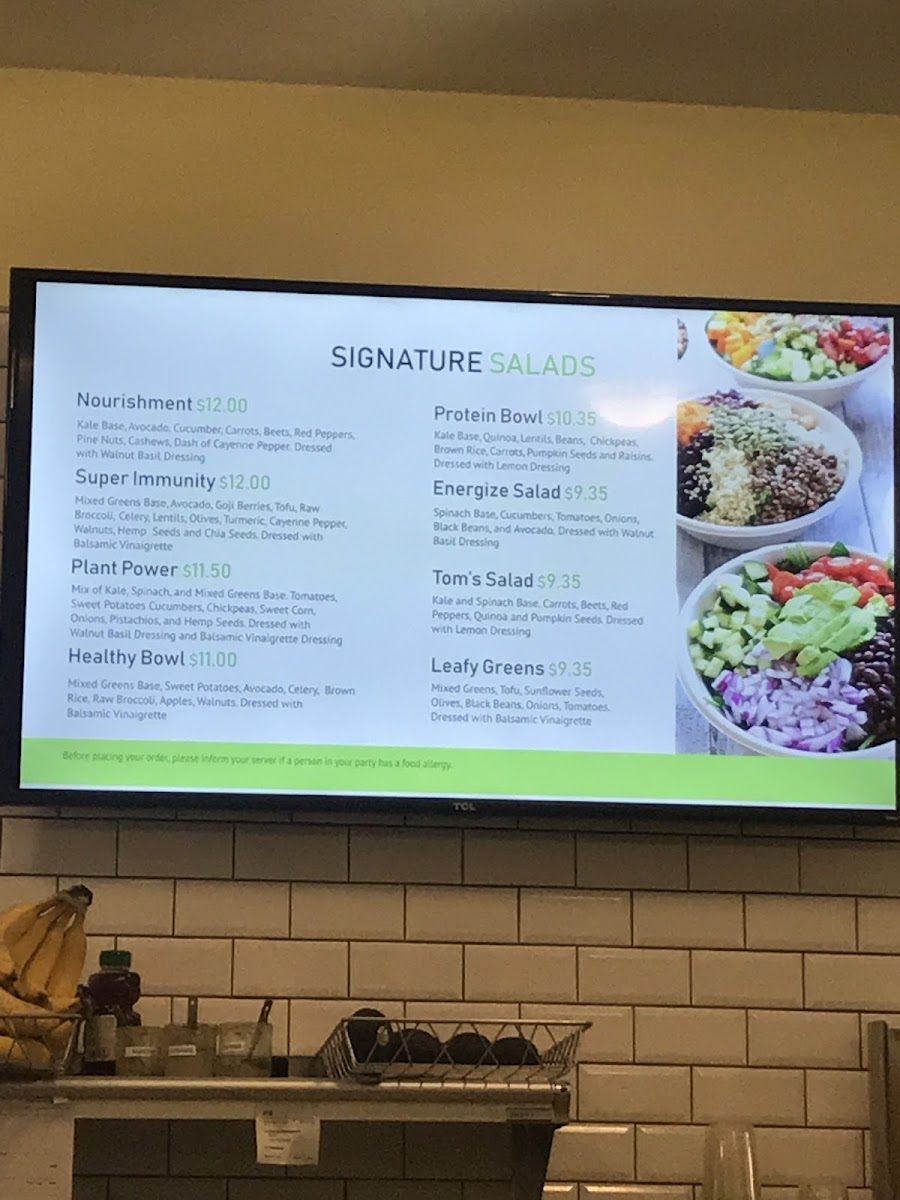 Menu Energize-8