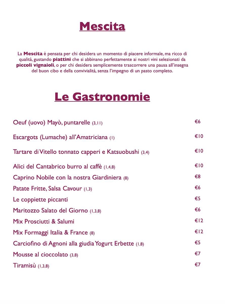 Menu Enoteca Cavour 313-8