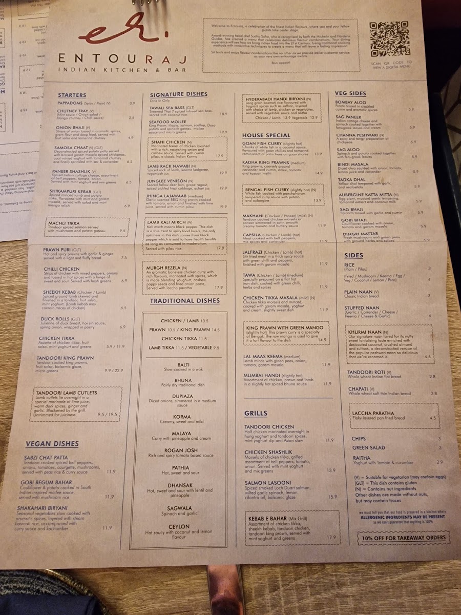 Menu Entouraj Indian Kitchen & Bar-1