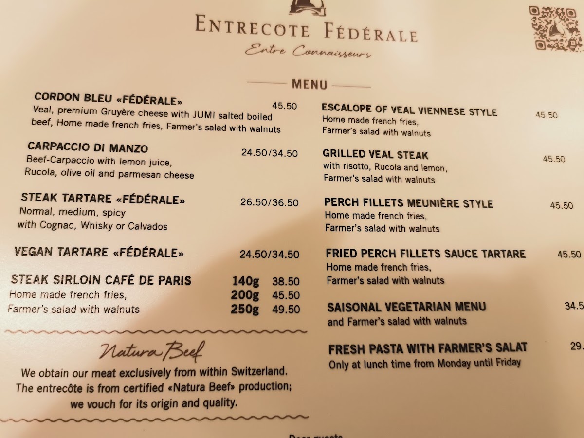 Menu Entrecôte Fédérale-2