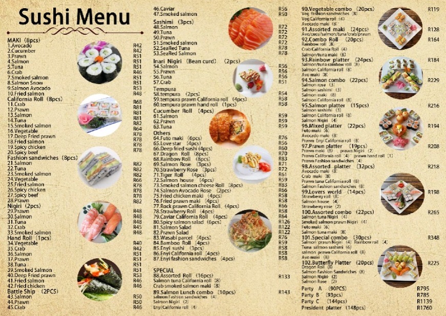 Menu En'yi Chinese Restaurant & Sushi Bar-1