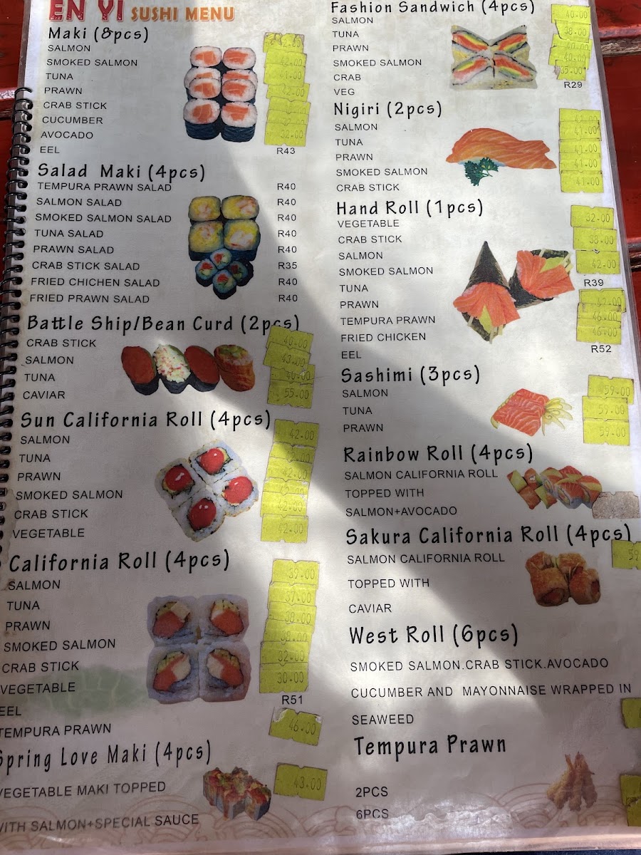 Menu En'yi Chinese Restaurant & Sushi Bar-6