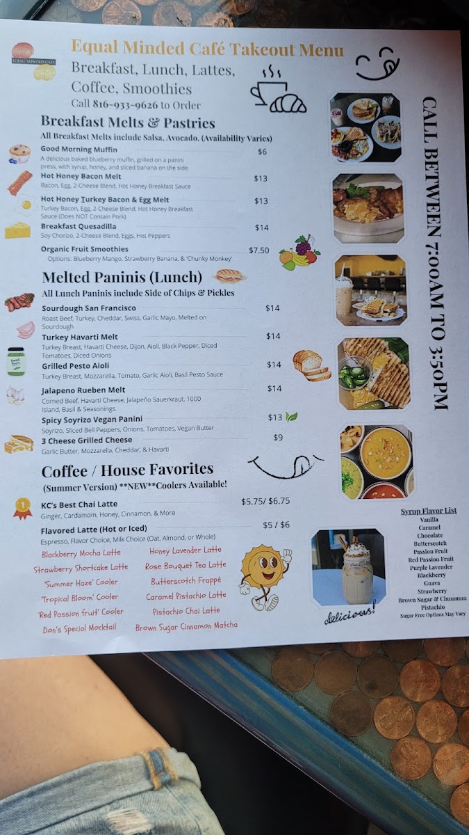 Menu Equal Minded Cafe Kc-3