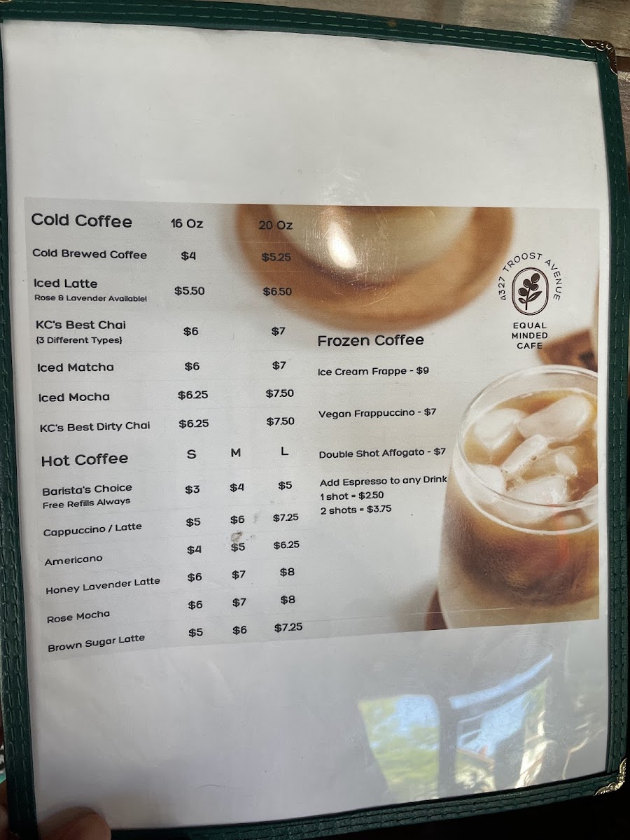 Menu Equal Minded Cafe Kc-5
