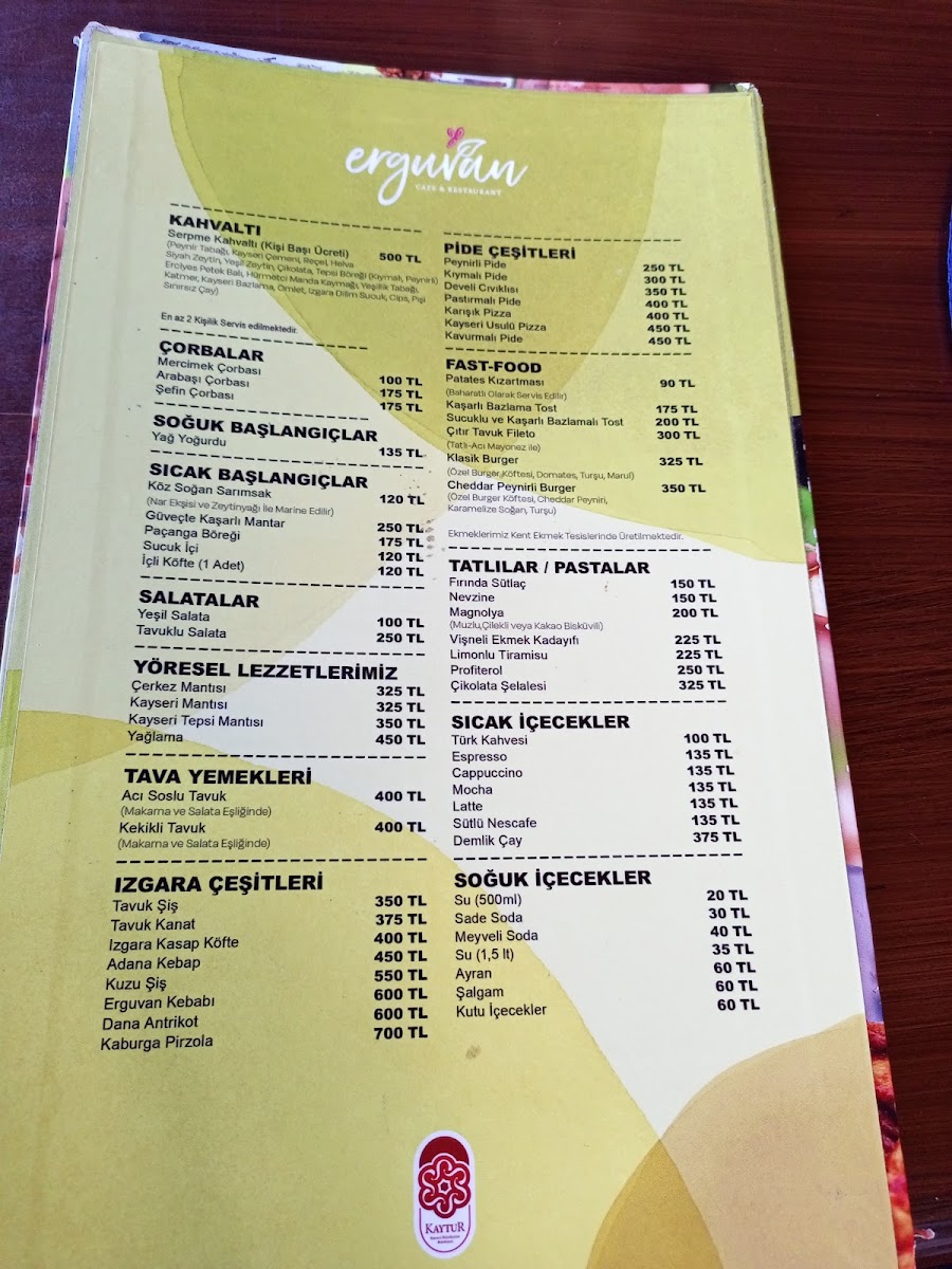 Menu Erguvan Restoran Kaytur-1
