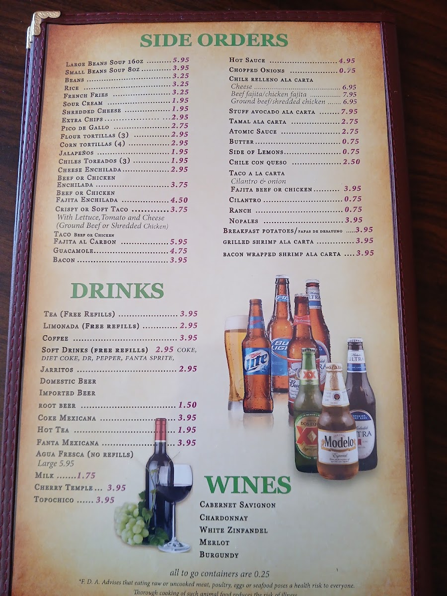 Menu Ernesto's Mexican Restaurant-3