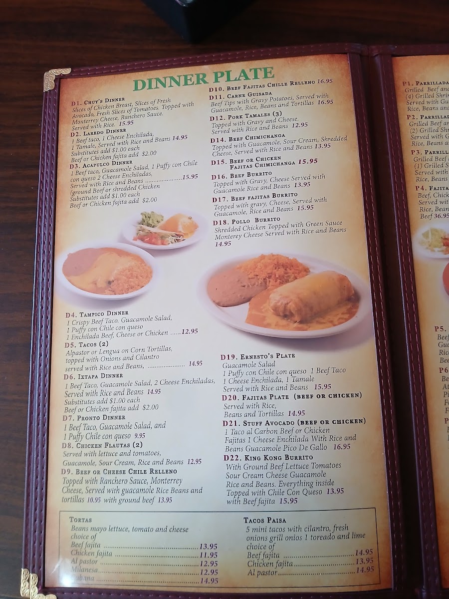 Menu Ernesto's Mexican Restaurant-8