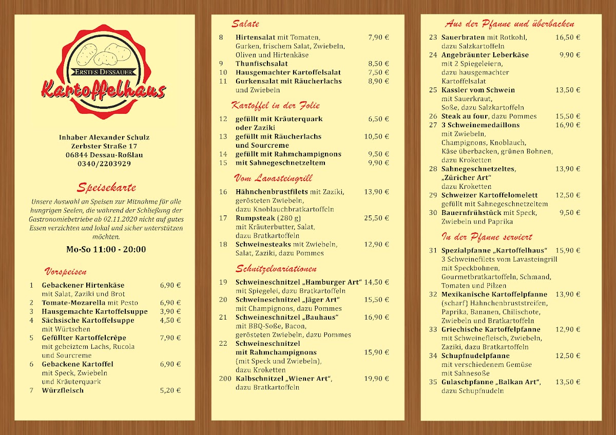 Menu Erstes Dessauer Kartoffelhaus-1